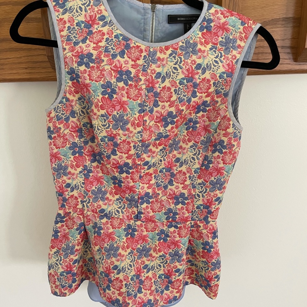 BCBG Peplum Floral Shirt